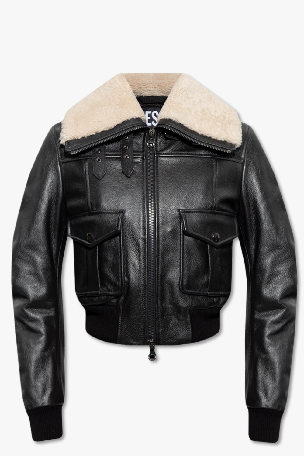 GenesinlifeShops Canada - Black 'L - Isek' leather jacket Diesel ...